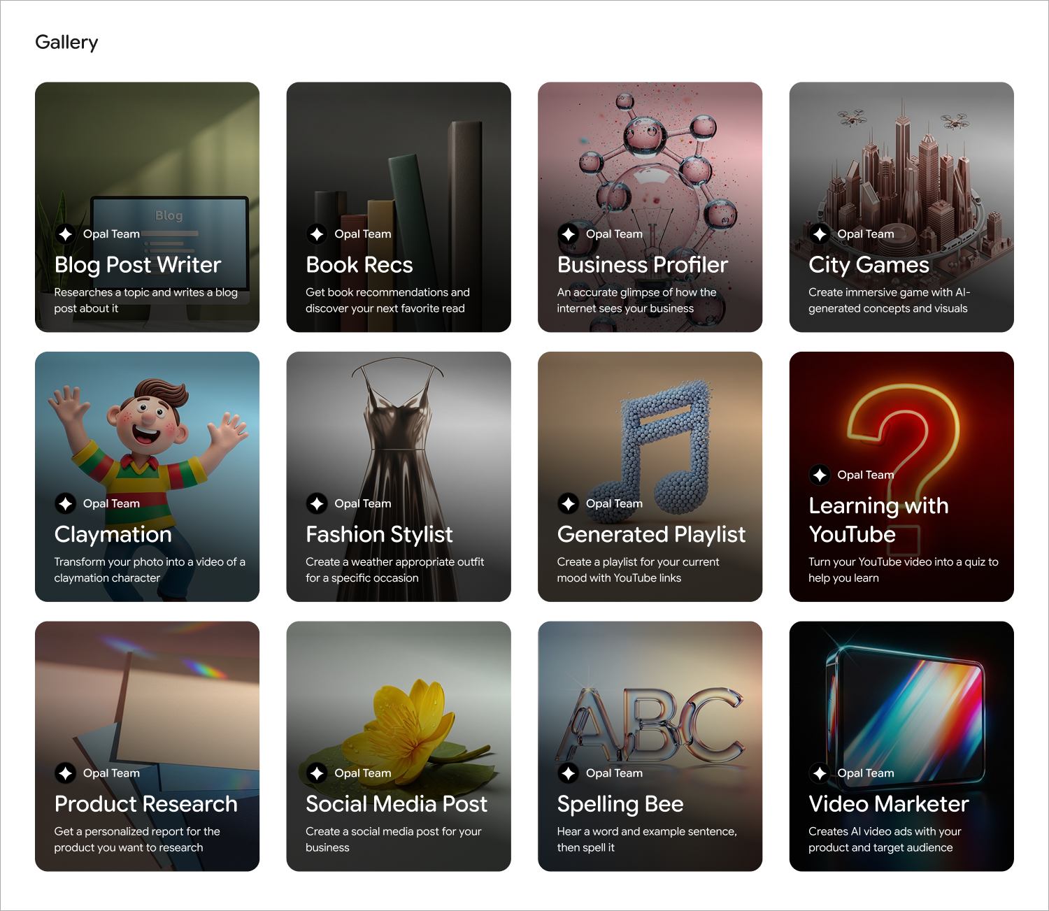 Gallery of Opal templates